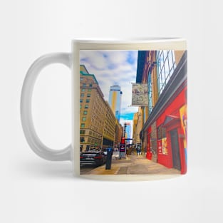 Red Building in New York Mug